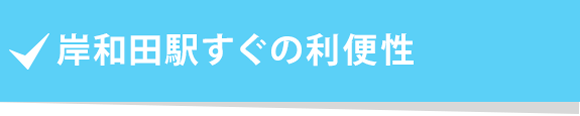 岸和田駅すぐの利便性